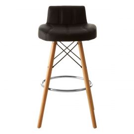 Oslo Black Leather Effect Bar Stool