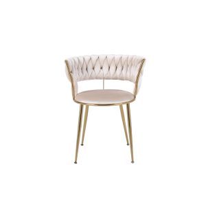 2 x Camel Cream & Gold Dining Chairs